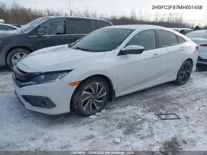 2HGFC2F87MH001658 2021 Honda Civic Sport