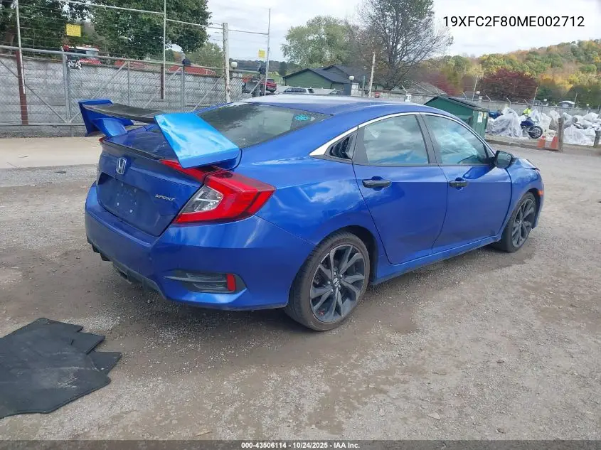 19XFC2F80ME002712 2021 Honda Civic Sport