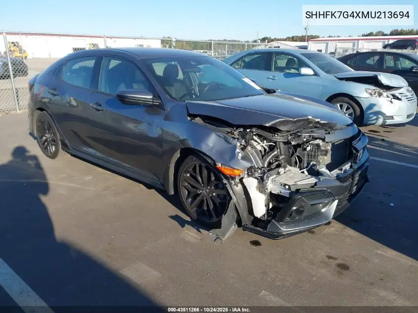 SHHFK7G4XMU213694 2021 Honda Civic Sport