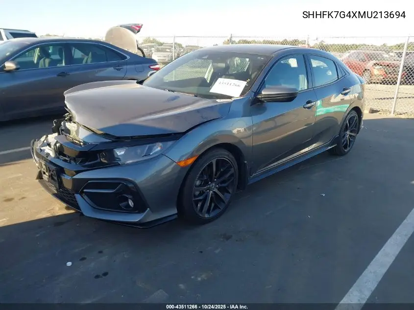 SHHFK7G4XMU213694 2021 Honda Civic Sport