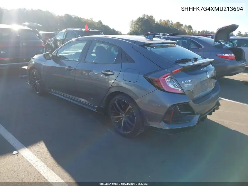 SHHFK7G4XMU213694 2021 Honda Civic Sport