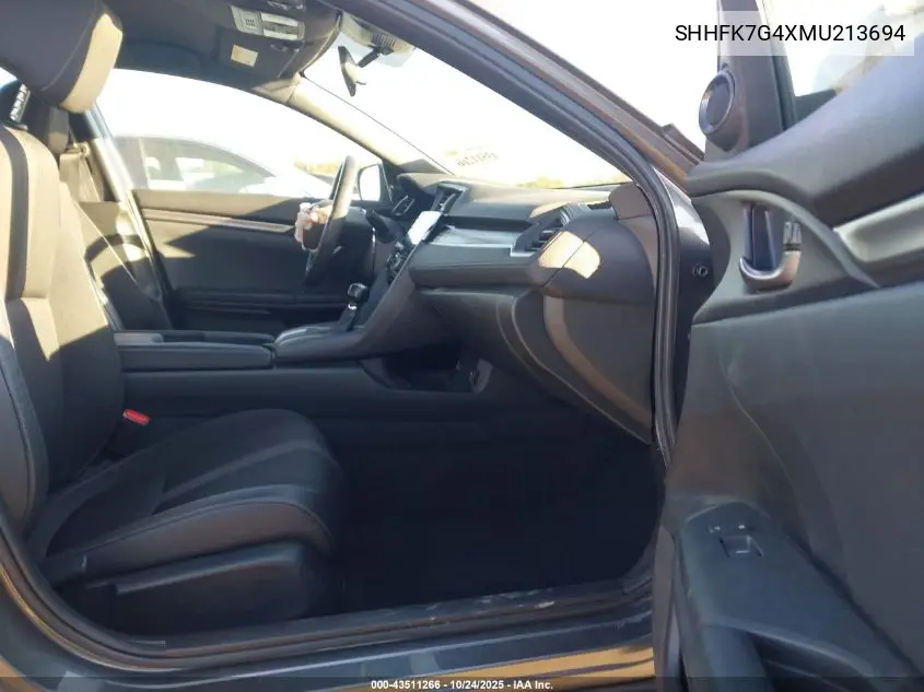 SHHFK7G4XMU213694 2021 Honda Civic Sport