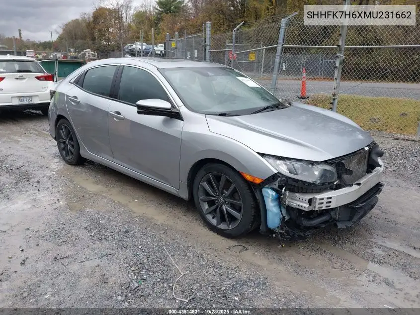 SHHFK7H6XMU231662 2021 Honda Civic Ex