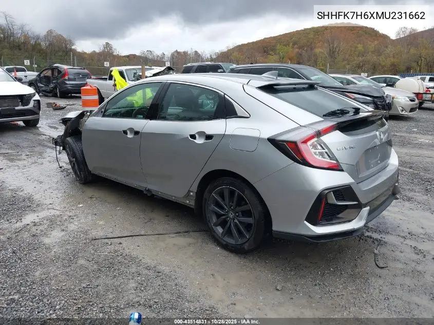SHHFK7H6XMU231662 2021 Honda Civic Ex