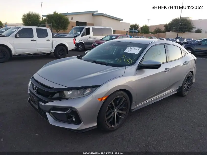 SHHFK7H41MU422062 2021 Honda Civic Sport