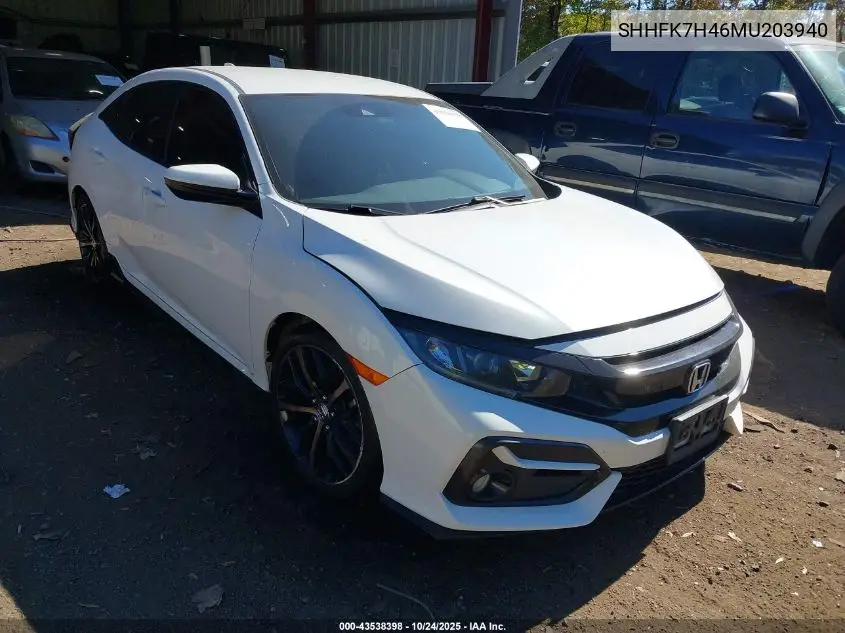 SHHFK7H46MU203940 2021 Honda Civic Sport