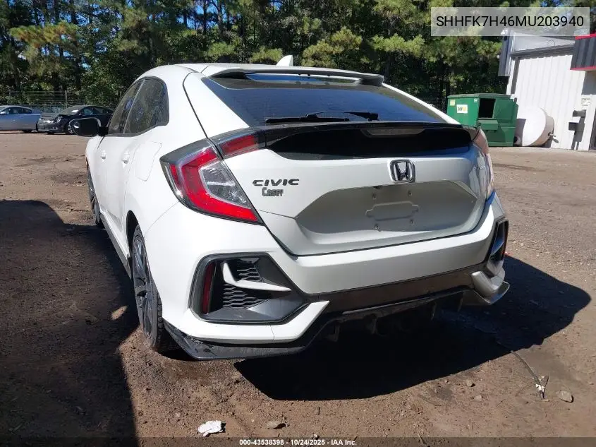 SHHFK7H46MU203940 2021 Honda Civic Sport
