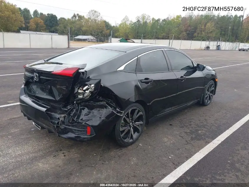2HGFC2F87MH557680 2021 Honda Civic Sport