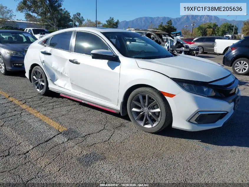 19XFC1F38ME205636 2021 Honda Civic Ex