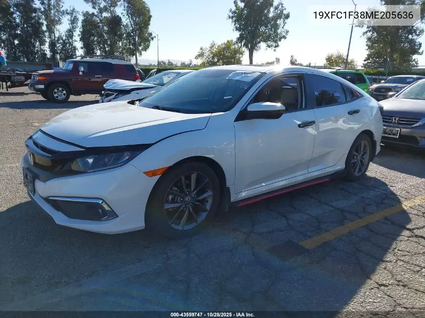 19XFC1F38ME205636 2021 Honda Civic Ex