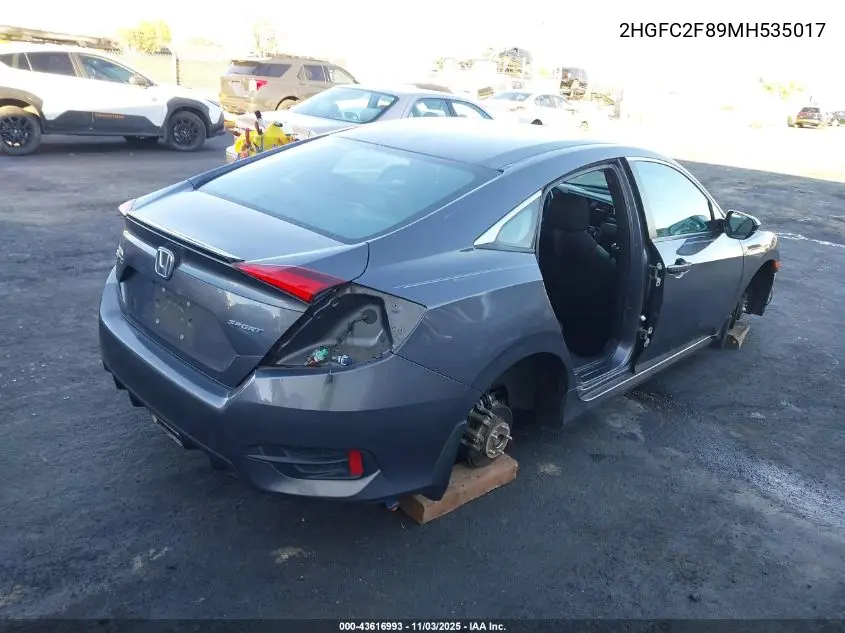 2HGFC2F89MH535017 2021 Honda Civic Sport
