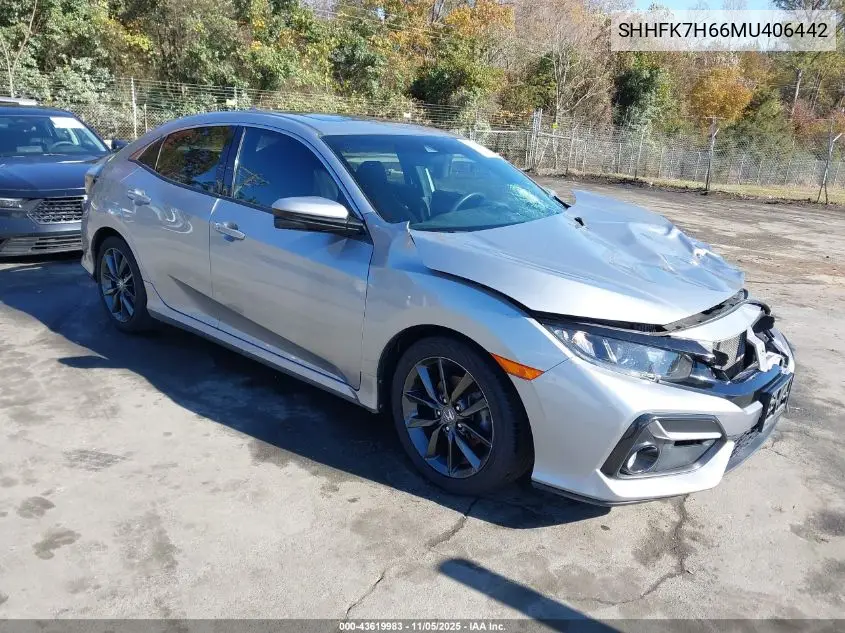 SHHFK7H66MU406442 2021 Honda Civic Ex