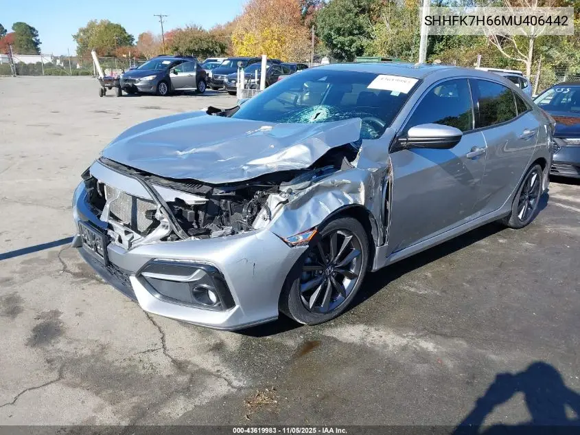 SHHFK7H66MU406442 2021 Honda Civic Ex