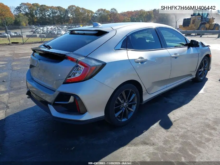 SHHFK7H66MU406442 2021 Honda Civic Ex