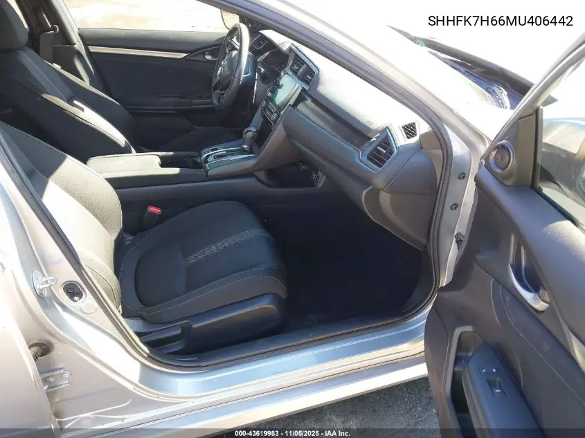 SHHFK7H66MU406442 2021 Honda Civic Ex
