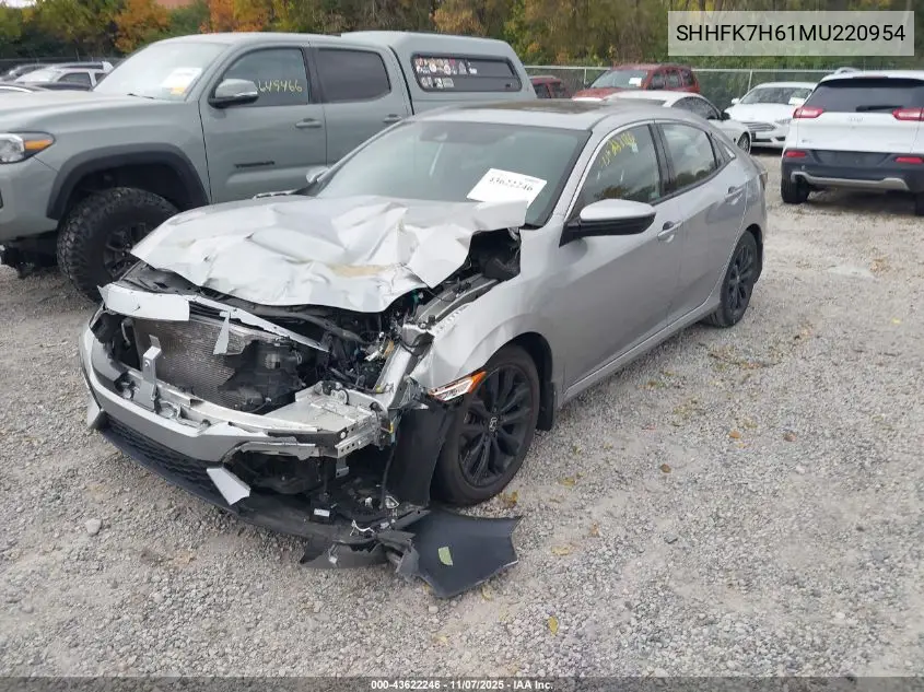SHHFK7H61MU220954 2021 Honda Civic Ex