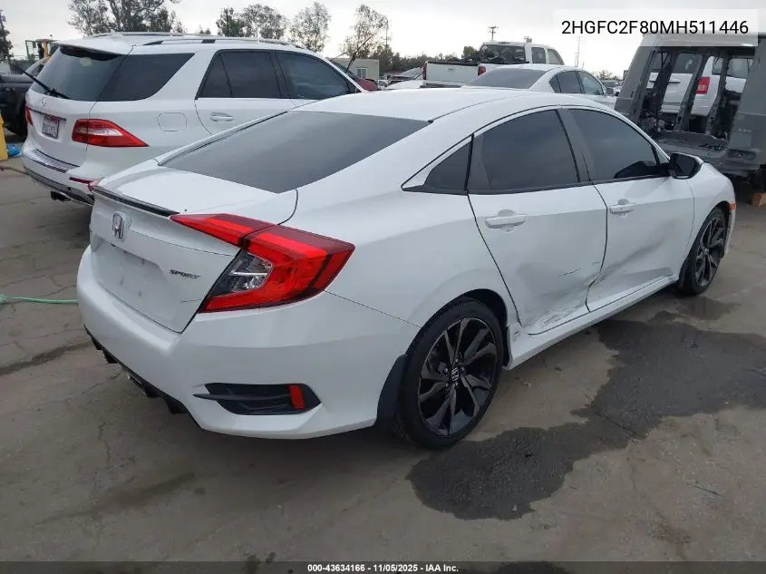 2HGFC2F80MH511446 2021 Honda Civic Sport