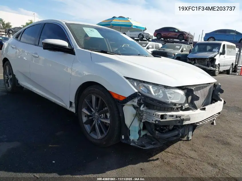 19XFC1F34ME203737 2021 Honda Civic Ex