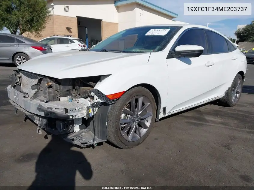 19XFC1F34ME203737 2021 Honda Civic Ex