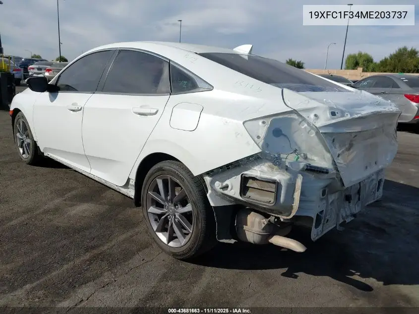 19XFC1F34ME203737 2021 Honda Civic Ex