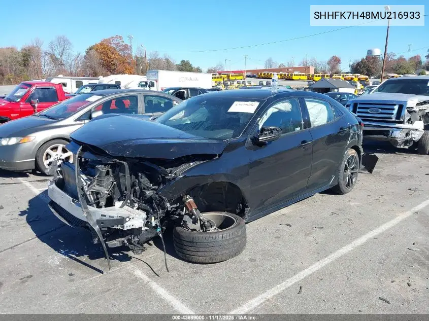SHHFK7H48MU216933 2021 Honda Civic Sport