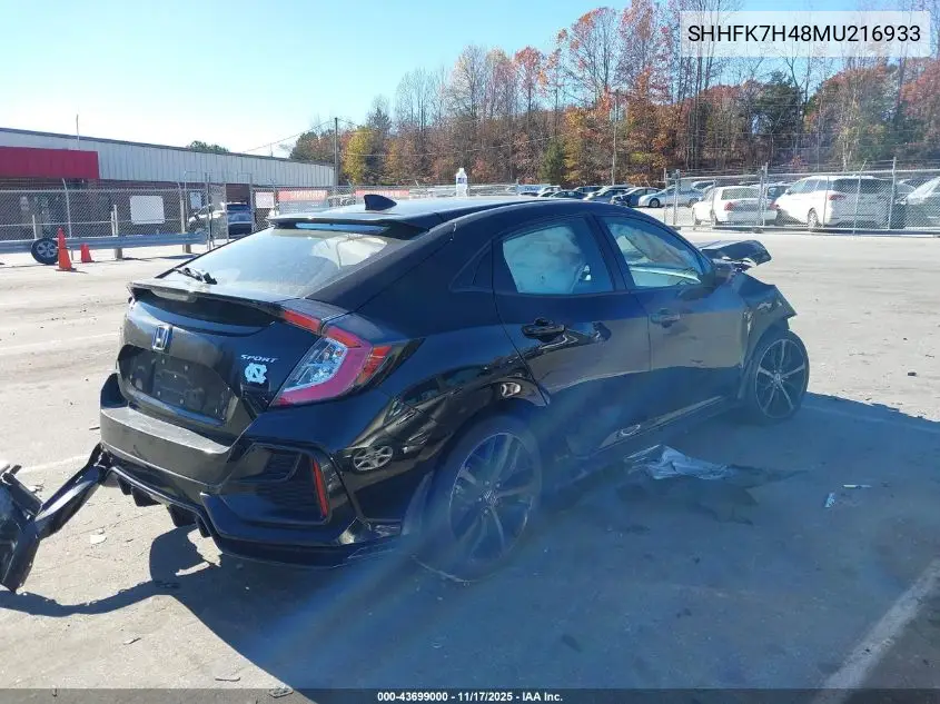 SHHFK7H48MU216933 2021 Honda Civic Sport