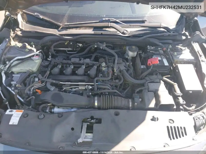 SHHFK7H42MU232531 2021 Honda Civic Sport