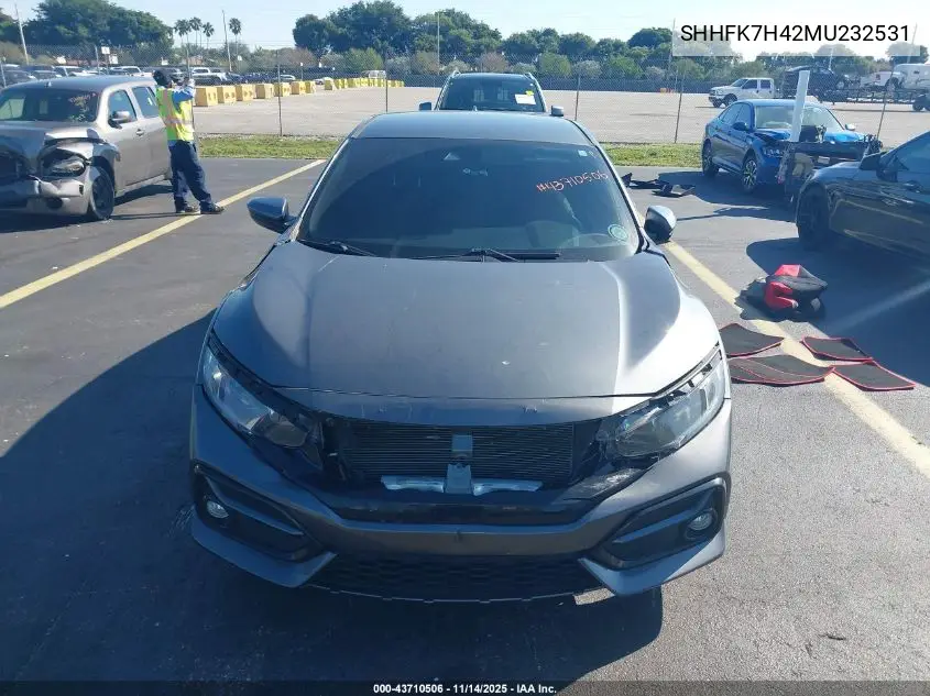 SHHFK7H42MU232531 2021 Honda Civic Sport