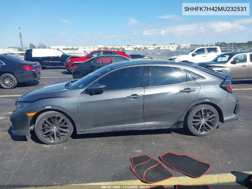 SHHFK7H42MU232531 2021 Honda Civic Sport