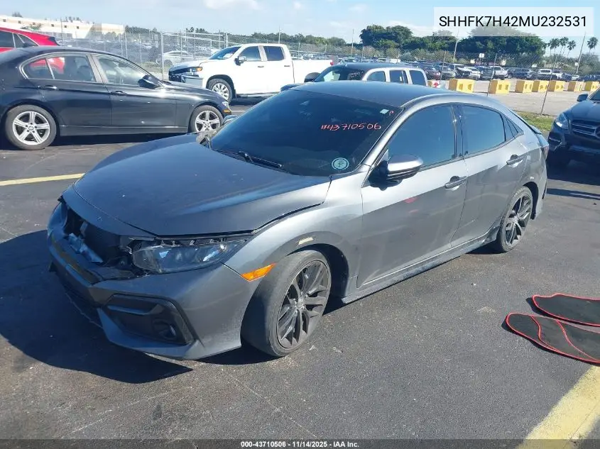 SHHFK7H42MU232531 2021 Honda Civic Sport