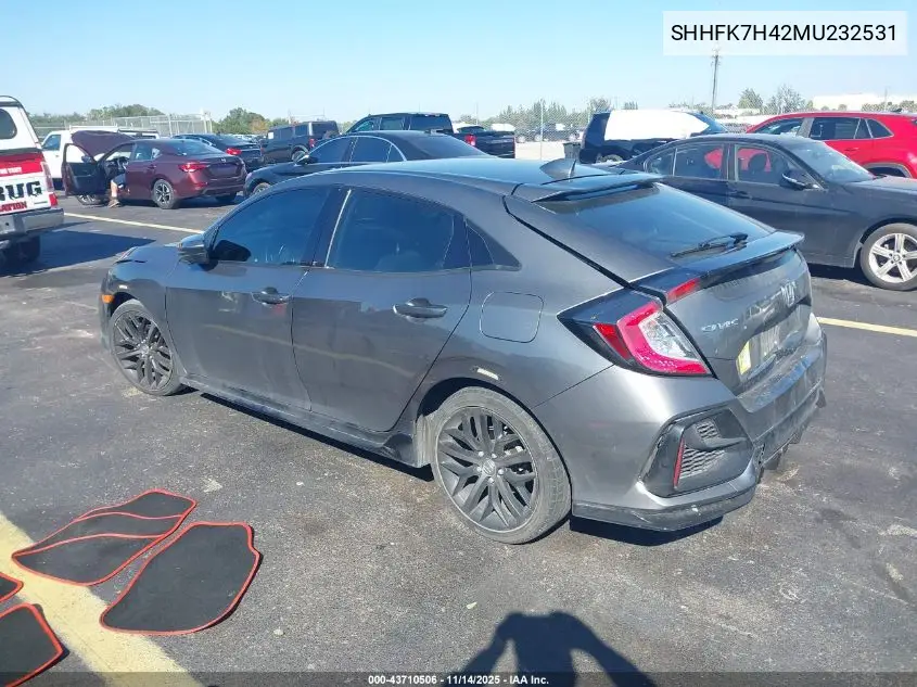 SHHFK7H42MU232531 2021 Honda Civic Sport