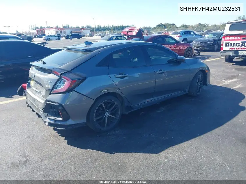 SHHFK7H42MU232531 2021 Honda Civic Sport