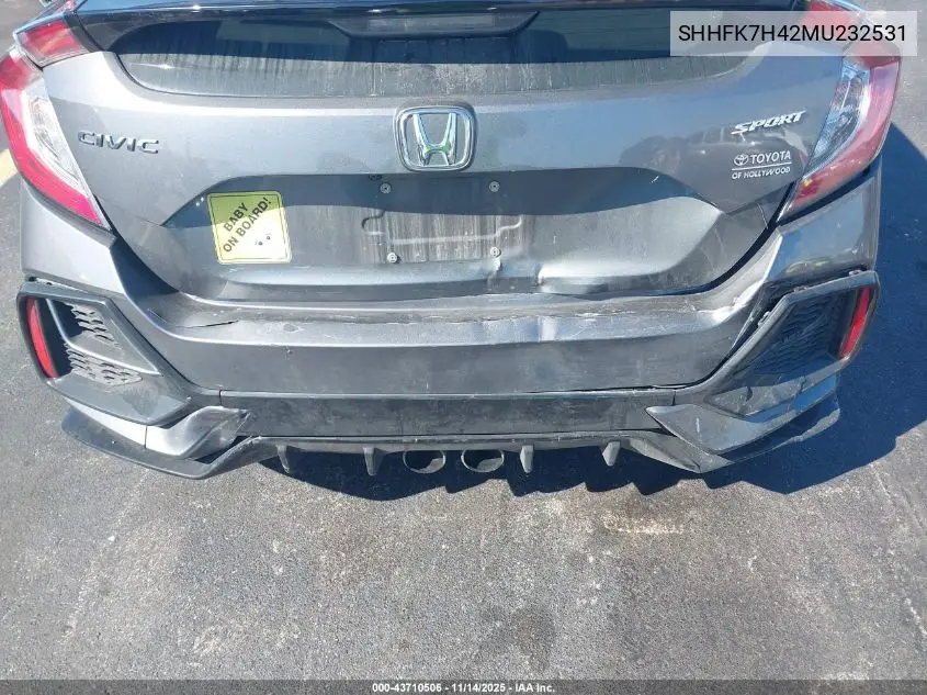 SHHFK7H42MU232531 2021 Honda Civic Sport
