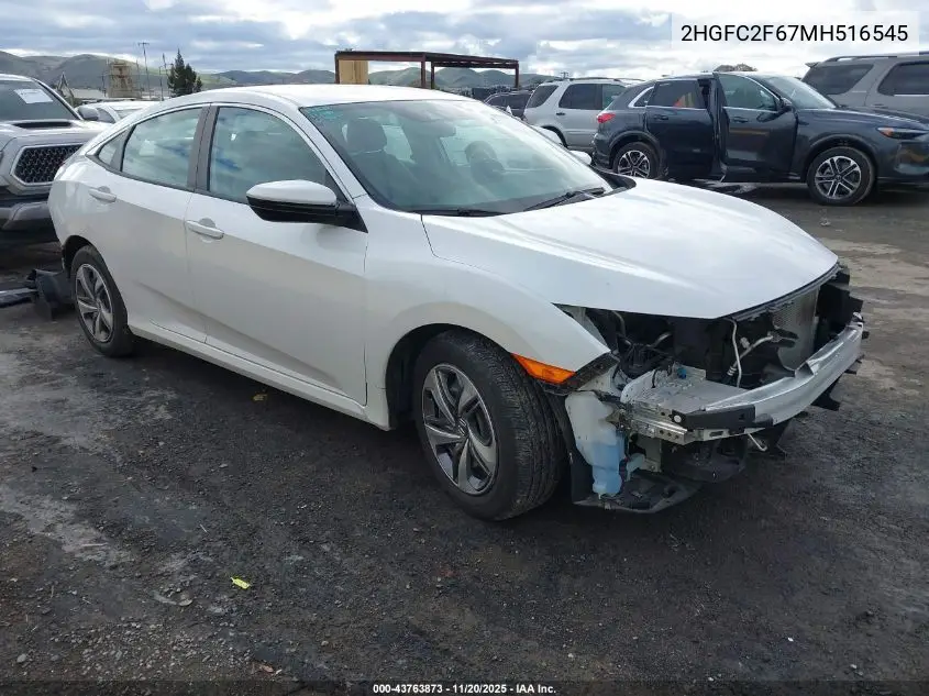 2HGFC2F67MH516545 2021 Honda Civic Lx