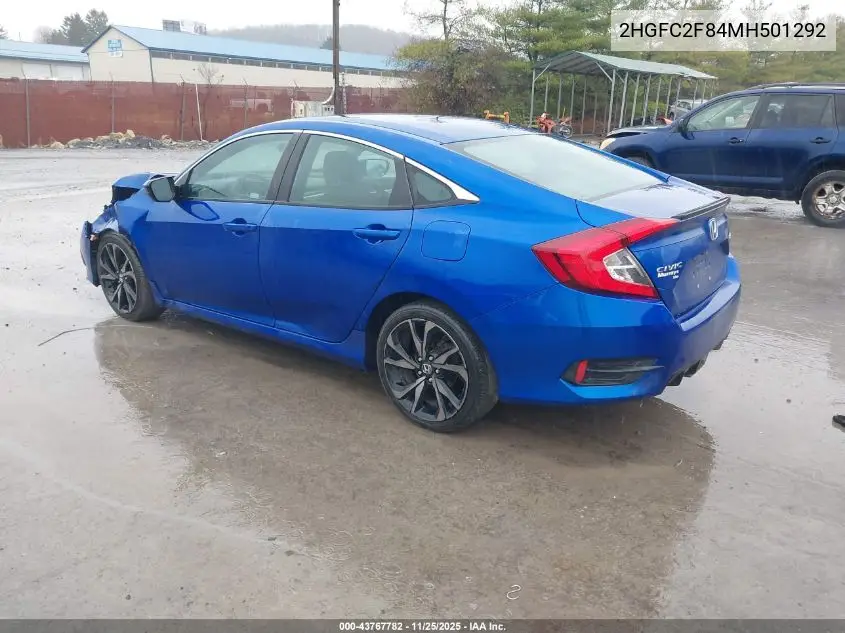 2HGFC2F84MH501292 2021 Honda Civic Sport