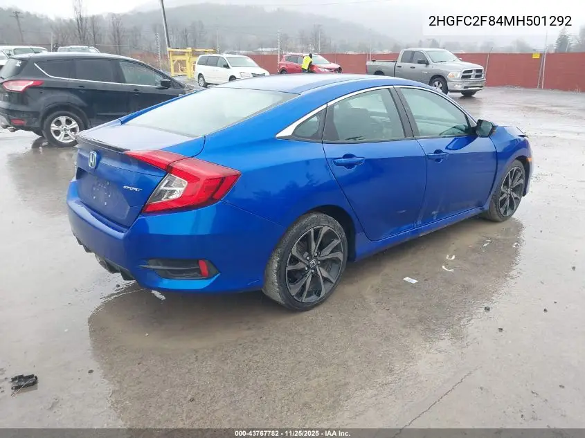 2HGFC2F84MH501292 2021 Honda Civic Sport