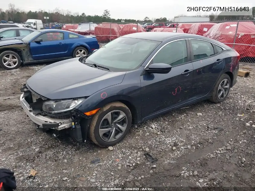 2HGFC2F67MH516643 2021 Honda Civic Lx