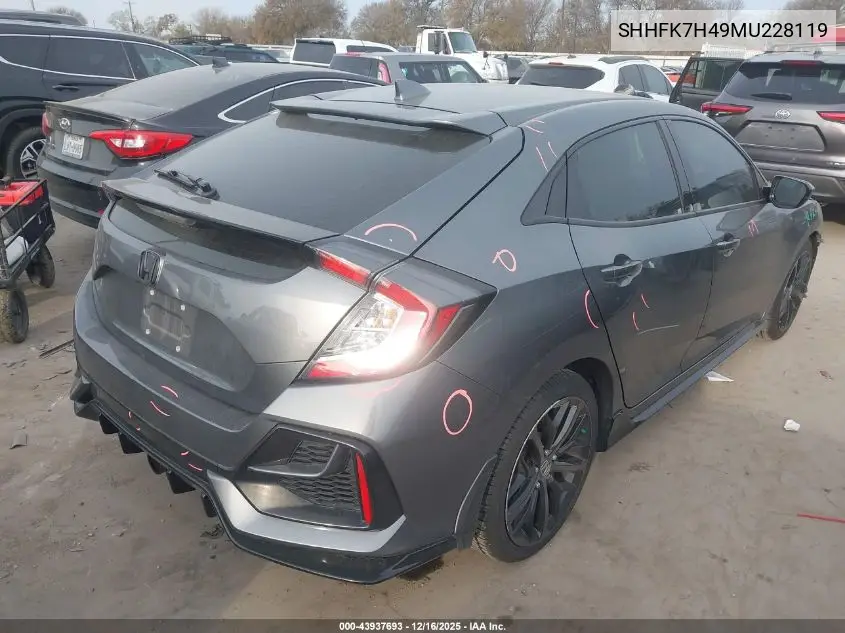 SHHFK7H49MU228119 2021 Honda Civic Sport