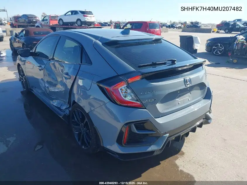 SHHFK7H40MU207482 2021 Honda Civic Sport
