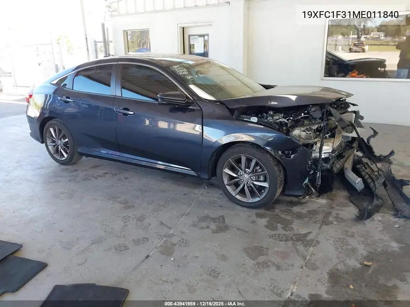 19XFC1F31ME011840 2021 Honda Civic Ex