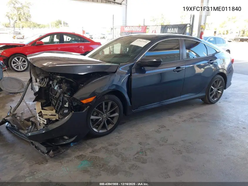 19XFC1F31ME011840 2021 Honda Civic Ex