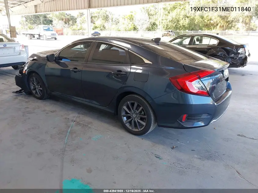 19XFC1F31ME011840 2021 Honda Civic Ex