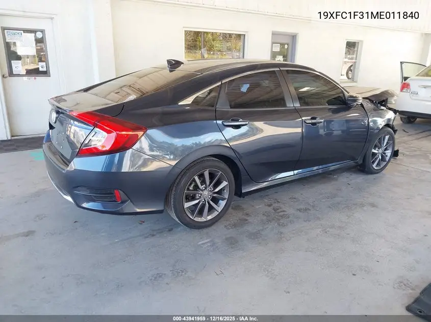 19XFC1F31ME011840 2021 Honda Civic Ex