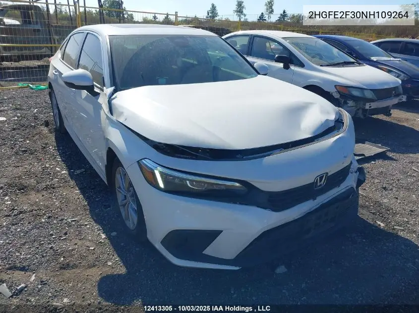 2HGFE2F30NH109264 2022 Honda Civic Ex 4Dr