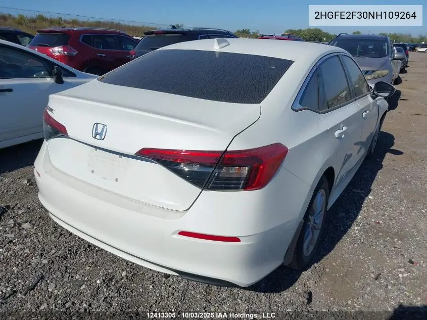 2HGFE2F30NH109264 2022 Honda Civic Ex 4Dr
