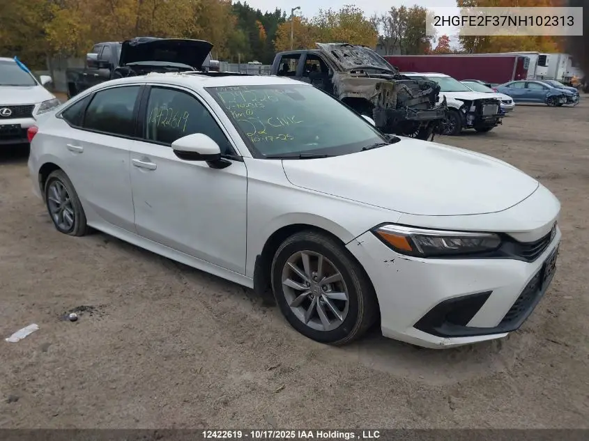 2HGFE2F37NH102313 2022 Honda Civic