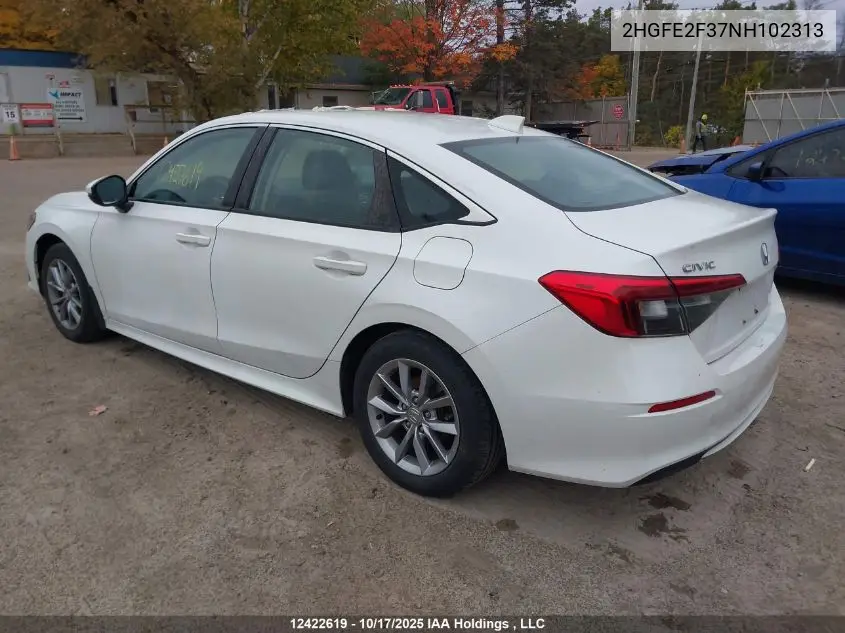 2HGFE2F37NH102313 2022 Honda Civic