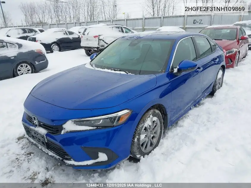 2HGFE2F31NH109869 2022 Honda Civic
