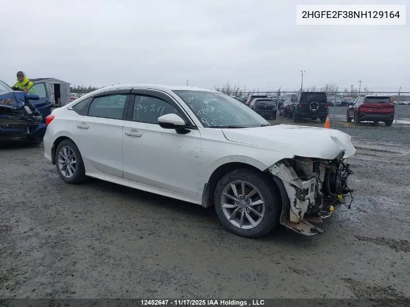 2HGFE2F38NH129164 2022 Honda Civic Ex