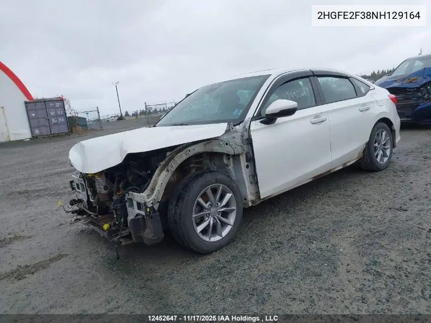 2HGFE2F38NH129164 2022 Honda Civic Ex